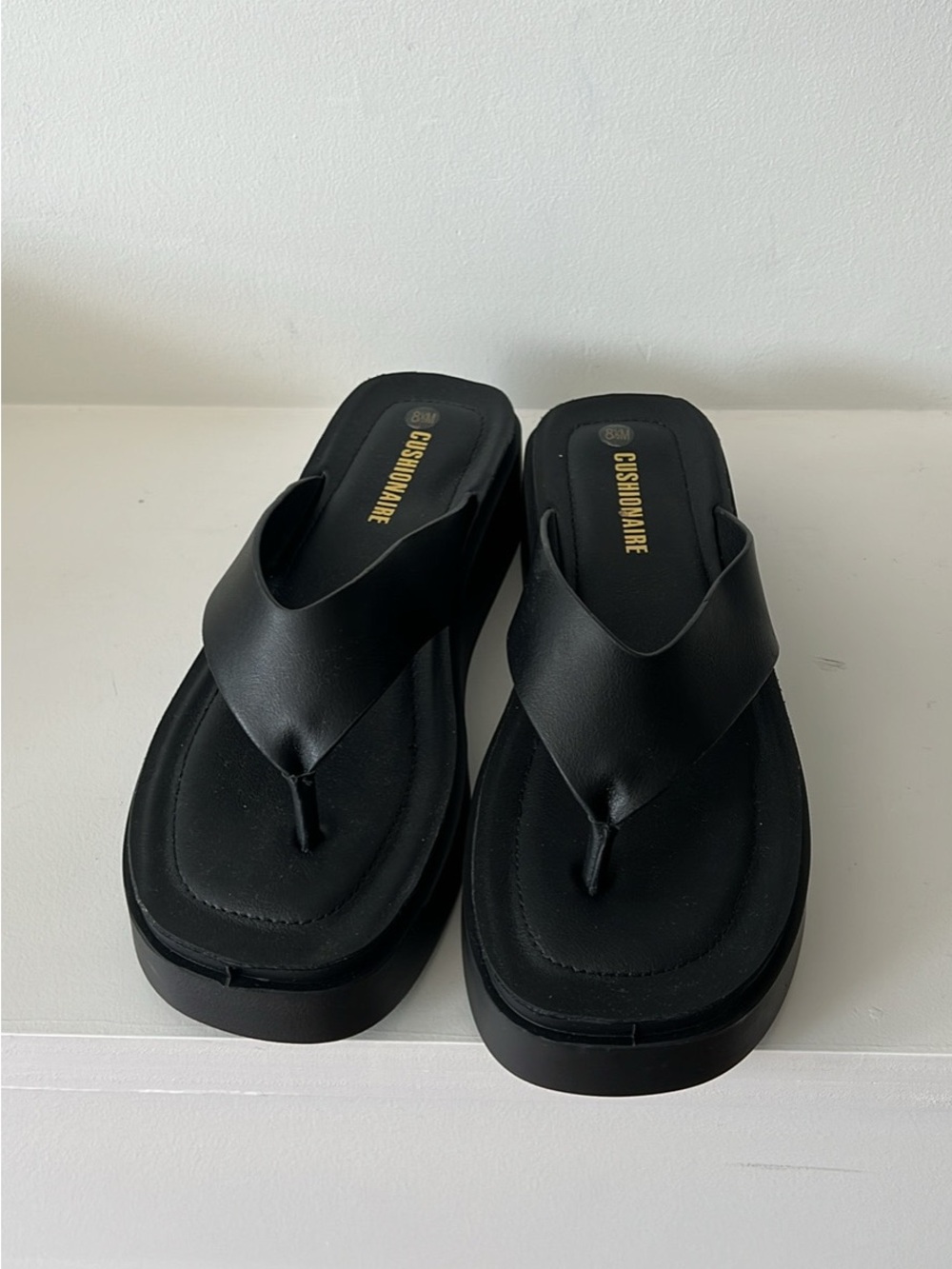 Black Platform Flip Flops